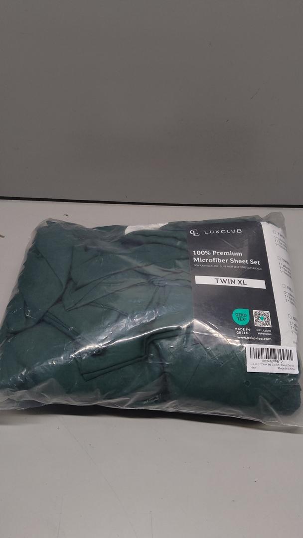 LuxClub 3 PC Sheet Bed Sheets Deep Pockets 18" Eco Friendly Wrinkle Free-Kids-Fitted Sheets Machine Washable Hotel Bedding Silky Soft - Emerald Twin XL