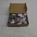 24 Pcs Purple Wrist Corsage and Boutonniere Set for Wedding Artificial Corsage Wristlet and Boutonniere for Men Women Groom Bride Bridesmaid Groomsmen Wedding Party Accessory Prom Decoration