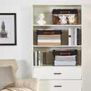 Large Storage Baskets with Clear Window, See Through Closet Organizer with PU Handles, Linen Foldable Storage Bins for Organizing Clothes, Toys, Books (Black) (Large-14.9"x9.8"x9.8")