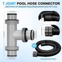 Frienda 1.5" to 1.5" T Joint Pool Hose Connector with 3 Pcs 1.5" Diameter Pump Replacement Hose 59" Long, Pool Hose Adapter and Replacement Accessories Fitting for Filter Pump(Black)