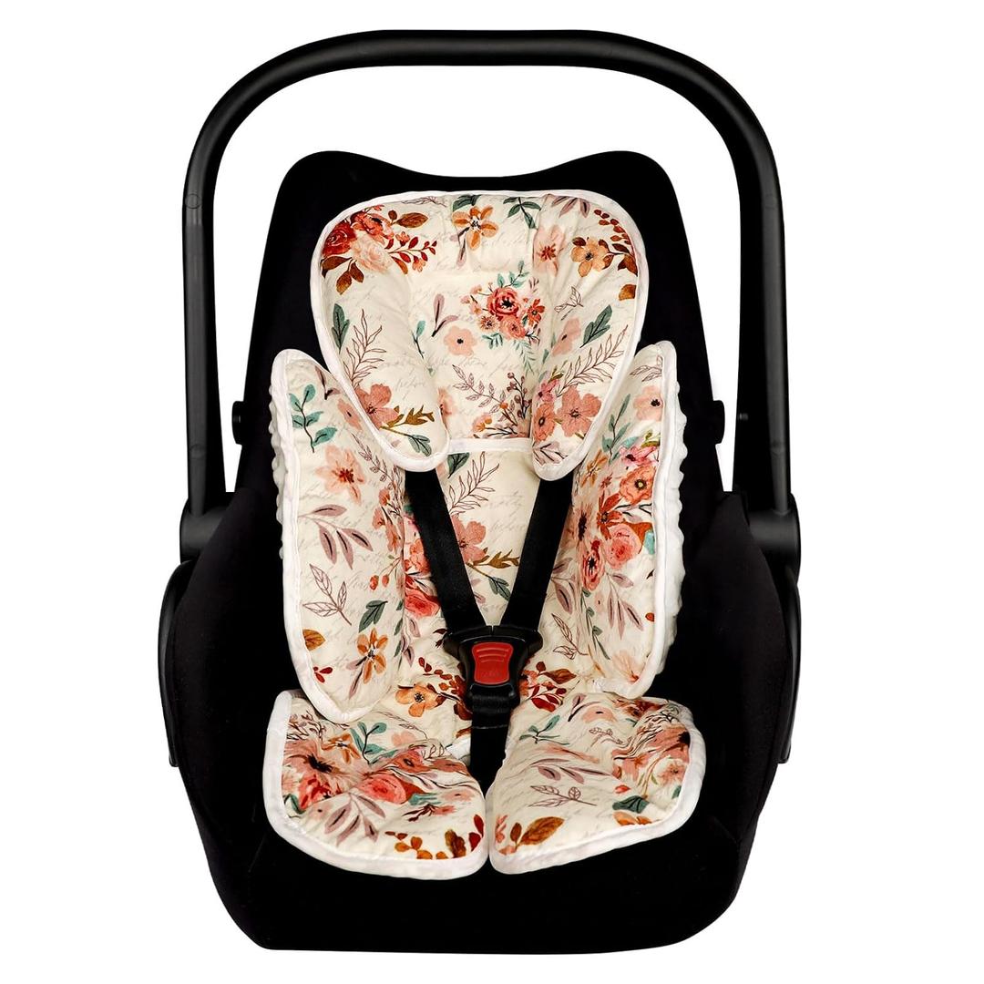 TANOFAR Infant Car Seat Head Support, Soft Baby Carseat Head & Body Support, Autumn Baby Car Seat Insert Cushion for Newborn Girls