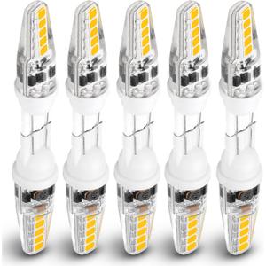 T5 T10 Wedge Base LED Landscape Bulbs 12V Low Voltage 2W 300lm, DC10-30V/AC12-24V 2700K Warm White for Outdoor Landscape Path Deck RV Camper Lights, 10 Pack