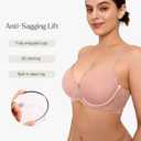 Popilush Minimizer Bras for Women Full Coverage Push Up Lace Bra Supportive with Underwire for Everyday Wear