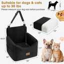 JOEJOY Dog Car Seats for Small Medium Dogs Under 35lbs, Dog Booster Seat with Detachable Washable Cover and Cushion, Memory Foam Pet Car Seat with Safety Belt and Storage Pockets (Black)