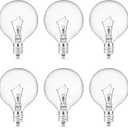 MEQIQTEK Scentsy Light Bulbs for Warmer - 25 Watt Bulb for Full Size Wax Melt Warmers, Replacement Bulb for Wax Warmer Burner Candle Warmer - G16 1/2 Globe Bulbs (6 Packs)
