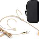 Premium Dual Earhook Face Microphone, 3.5mm Screw Lock Plug for Sennheiser Wireless System, Wired, Microphone