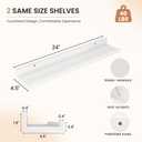 Dreamland Picture Ledge Shelf for Wall, Floating Shelves Set of 2, 24 Inch Long Floating Shelves with Lip for Living Room, Bedroom, Bathroom, Kitchen, White