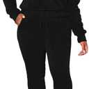 Nimsruc 2 Piece Outfits For Women Sweatsuits Jogging Set (Medium, 718-black)