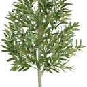 PeoDeco Artificial Faux Olive Tree 6ft Tall Realistic Fake Floor Green Silk House Potted Plants Large for Bedroom Living Room Home Office Decor Indoor Outdoor with Pot (Black)