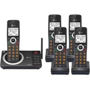 AT&T 5-Handset Expandable DECT 6.0 Cordless Home Phone with Large Display, Big Buttons, Answering Machine, Smart Call Blocker, Long Range, Caller ID, Speakerphone, Intercom: CL82518 (Charcoal Black)