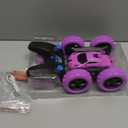 QUNREDA RC Cars, Purple Remote Control Car for Girls, 2.4 GHZ Double Sided RC Stunt Car 360 Rotating Remote Control Crawler with Headlights Car Toys for 6 7 8 9 10 11 12 Girls Birthday Gift