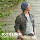 CHARM Mens Summer Linen Beanie - Slouchy Lightweight Knit Hat Slouch Cap Casualbox (Green)