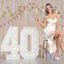 40th Birthday Decorations Marquee Numbers, 2.3FT Large Light up Number 40 for Birthday Decorations, Number 40 Light up Numbers for Party Anniversary Decor Sign, 70cm