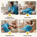 Extra Large Heating Pad for Back Pain 32"x24" King Size XL Electric Heating Pad for Period Cramps Relief & Body Neck Shoulder Auto Shut Off Heat Pad Temperature Settings Machine Washable Blue