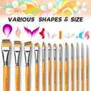 Face Painting Brushes, Fuumuui 13pcs Professional Synthetic Brushes for Face & Body Painting with Halloween, Cosplay, Costume & Theater - Acrylic Watercolor Oil Gouache