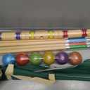 ApudArmis Six Player Croquet Set with Premiun Rubber Wooden Mallets 28In,Colored Ball,Wickets,Stakes - Lawn Backyard Outdoor Game Set for Adults/Teenagers/Family (Large Carry Bag Including), 28'' Standard