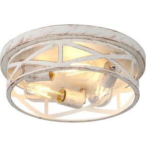 13 inch White and Gold Flush Mount Ceiling Light Fixtures,3-Light Modern Hallway Light Fixtures Ceiling, White and Gold Light Fixture Ceiling Mount for Farmhouse,Kitchen, Bedroom 1Pack