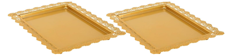 uyoyous Gold Cake Stand Set 2 Pcs Cupcake Stand Metal Cake Stand Gold Dessert Table