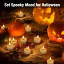 50 Pack Battery Operated Tea Lights Candles, Realistic Flickering Flameless LED Tea Lights, 3D Wick Electric Fake Tealights Candles for Wedding, Festival, Party, Home Decor (White)