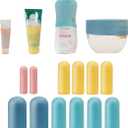 12 Pack Multi Sizes Silicone Bottle Covers Travel Essentials for Women, 2025 Cruise Ship Essentials, Travel Size Toiletries,Travel Accessories Must Have, Travel Gadget, Elastic Sleeves for leak proof