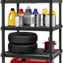 IRIS USA 5-Shelf Extra Heavy Duty Deep Plastic Storage Shelves, 1000lb Capacity, 75" H x 36" W x 24" D, Large Modular Shelving Unit Storage Organizer for Garage, Home, Warehouse & Gym, Rack - Black