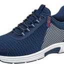 Orthofeet Men's Orthopedic Knit Edgewater Sneakers (11, Blue)