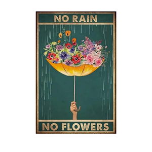 Umbrella No Rain No Flowers Man Cave Bedroom Parlor Wall Decor12x8 Inch Friend Birthday Gift Retro Tin Metal Signs