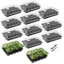 Mr. Pen- Seed Starter Tray Kits, 10 Set, Total 150 Cells, Durable Plant Germination Trays with Humidity Vented Domes and Bases, Ideal for Seed Starting, Indoor Gardening and Greenhouse