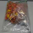 INSPRING Artificial Fall Flowers for Outdoors Decoration, 2Pcs Fake Fall Light Orange & Yellow Hanging Flowers, Faux Autumn Decor for Porch Patio Balcony Planter, Realistic Arrangement