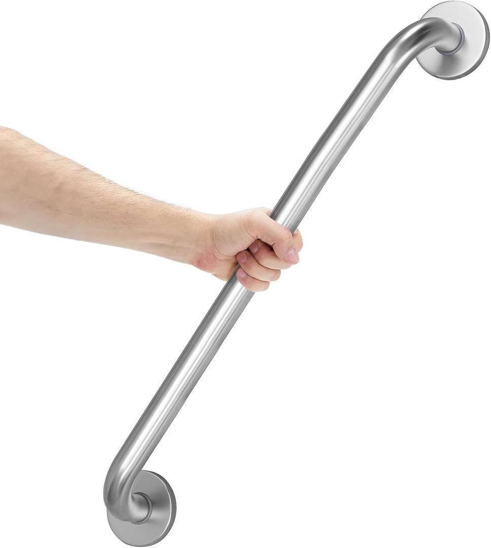 AmazerBath Grab Bars for Bathtubs and Showers Anti Slip, 32" L x 1.25" D, Handicap Grab Bars Stainless Steel, Shower Grab Bars for Seniors, Bathtub Handle Grab Bars for Bathroom Holds 500LBS (Brushed Nickel)