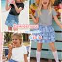 3 Pack Girls Shirts Short Sleeve Tops 5-14Y Teen Summer T Shirts Crewneck Cute Plain Casual Basic Tees