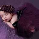 Ylsteed Newborn Girls Photography Prop Infant Tutu Skirt Newborn Lace Tulle Skirt Girl Photo Shoot Outfits Infant Princess Costume Clothes Photo Props-Purple