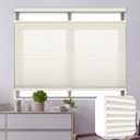 DEZ FURNISHINGS Cordless 1" Light Filtering Top Down Bottom Up Cellular Shade, 40"W x 64"H, Alabaster