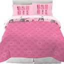 Franco Barbie Barbiecore Bedding Super Soft Comforter and Sheet Set with Sham, 7 Piece Full Size, (Official Licensed Product)