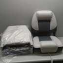 Elite Folding Boat Seat Low Back Boat Chair Fold-Down Fishing Boat Seats 2 Pack, Charcoal/Light Gray