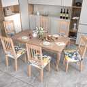 Stretch Dining Chair Seat Covers Set of 6,Dining Chair Slipcovers, Floral Printed Chair Covers,Soft Fabric Washable Upholstered Chair Seat Protector, No Rear Covers for Home Kitchen Dining Room (Orange Floral With Fruit)