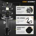 Front Strut Complete Coil Spring Assembly Shock Absorber Fit for Nissan Altima 2.5L 3.5L 2007-2012 (Excluding Hybrid), Altima S 2.5L Coupe 2013, 172393 172392 (Set of 2)