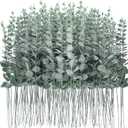 Canlierr 200 Pcs Eucalyptus Stems Faux Greenery Artificial Eucalyptus Leaves Decor Greenery Stems Branch for Wedding Centerpiece Flower Bouquet Farmhouse Home (Dark Green)