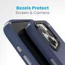 Speck iPhone 15 Pro Max Case - Built for MagSafe, Drop Protection - Scratch Resistant, Soft Touch, 6.7 Inch Phone Case - Presidio2 Pro Coastal Blue/Dust Grey/White