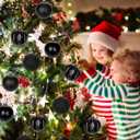 12PCS 3.15" Christmas Ball Ornaments Shatterproof Black Christmas Tree Decorations Xmas Tree Balls Halloween Ornaments Dcor