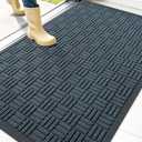 OLANLY Front Door Mat Outside Entrance 47x32, Heavy-Duty Rubber Doormat