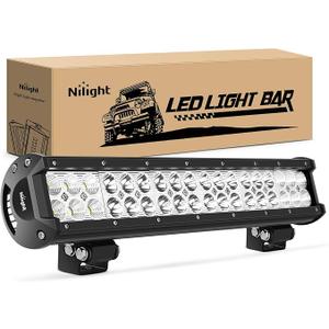 Nilight 60004C-A 17" 108W LED Light Bar, Spot Flood Combo Beam, IP67 Waterproof, Adjustable Mounting Bracket