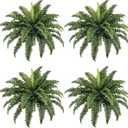 35" Fake Ferns, 4 Large Artificial Bonston Ferns Bushes Plants with 39 Fronds for Outdoors Garden Patio Porch Entrance Low Maintain Home Decor