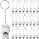 Tondiamo 24 Pcs Police Officer Gift Keychain Metal Angels at Work and Play Keychain for Employee Appreciation Retirement Gift