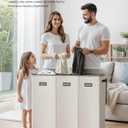 SOLEDI 200L 3-Section Laundry Hamper with Lid, Extra Large Dirty Clothes Basket with Sturdy Handles for Laundry Room & Bedroom - Durable Organizer for Sorting Laundry