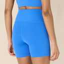 Amazon Essentials Women's Active FormFlex Buttery Soft High Waist Yoga Biker Shorts (Ocean Blue)