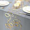 Soleebee 90th Birthday Gold Table Runner, 11" x 120" Glitter Stars Ribbon Thin Mesh Table Runner Roll, Kitchen Dining Table Decor for Birthday Indoor Outdoor Home Party DIY