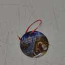 Karenhi 6 Pcs Nativity Christmas Ornaments Oh Holy Night Christian Religious Ornaments for Christmas Tree Ceramic Round Jesus Nativity Xmas Tree Hanging Decorations Christian Gifts