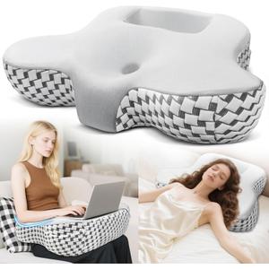 Multifunctional Memory Foam Pillows, Cervical Neck Pillow, Reading Pillow for Gaming Lap Desk Pillow for Laptop, Ergonomic Support Pillow for Sleeping, Gaming, Reading, Working