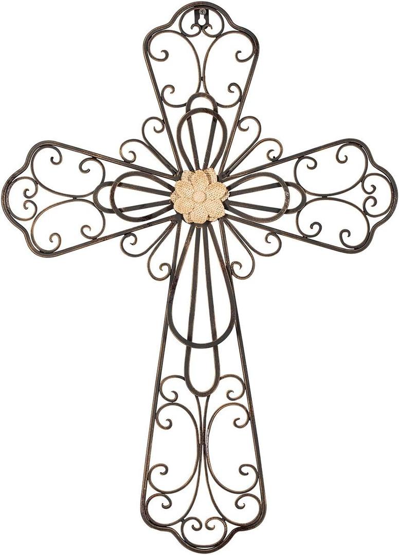 Retrome Large Metal Layered Crosses Wall Decor, 24" H, 24"L x 17"W